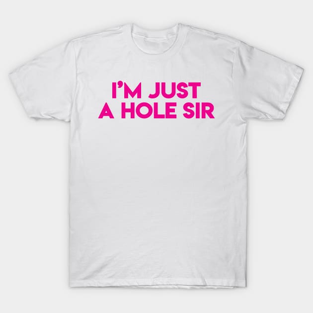 I'm Just A Hole Sir (Pink) T-Shirt by designer_dick